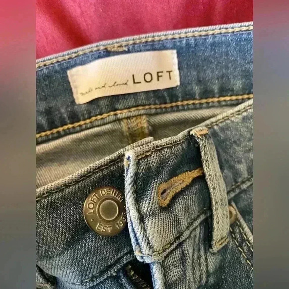 NWOT Loft Curvy Side Stripe Mid-Rise Skinny Jeans Indigo Wash - Picture 4 of 9